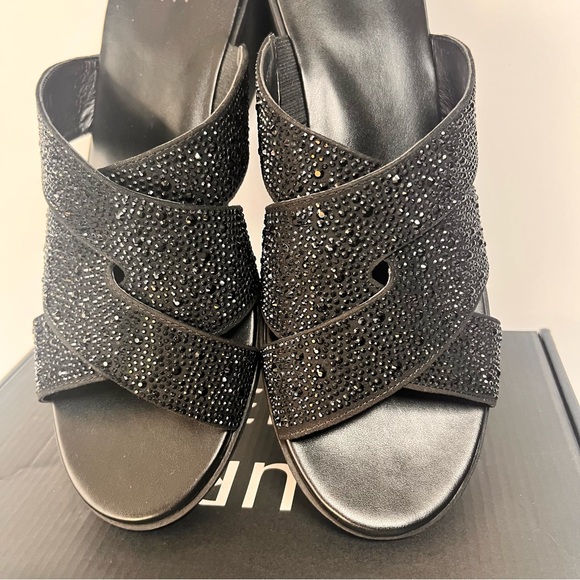 Sz 11M Dressy Black Slip-on Naturalizer Rowena 2 Slide Sandal Black Embellished - Picture 6 of 7